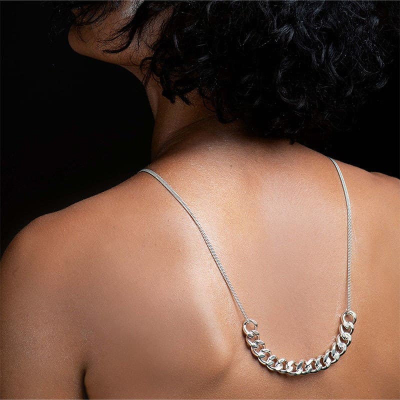 Sautoir en argent Titanium