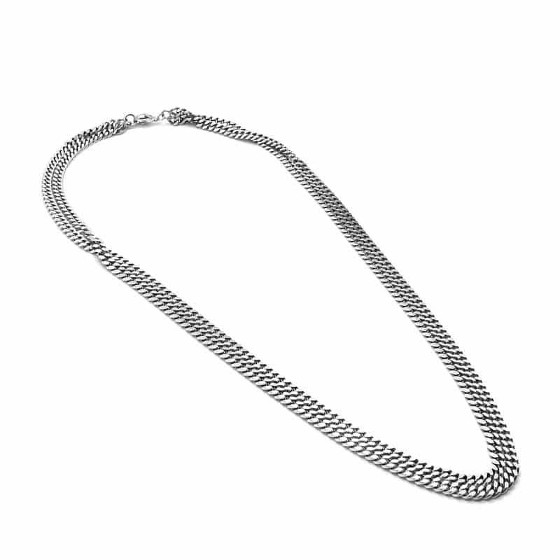 Double chain necklace - Titanium