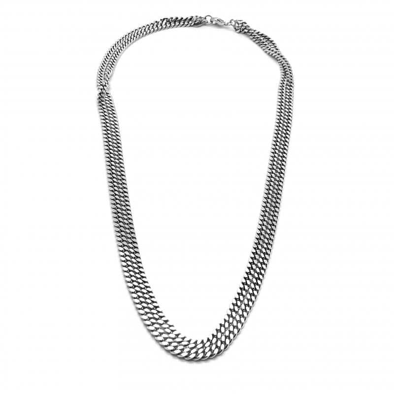 Double chain necklace - Titanium
