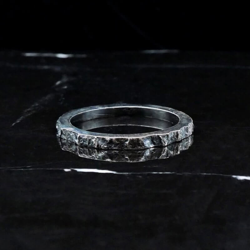 Hyper-I-O-S silver ring