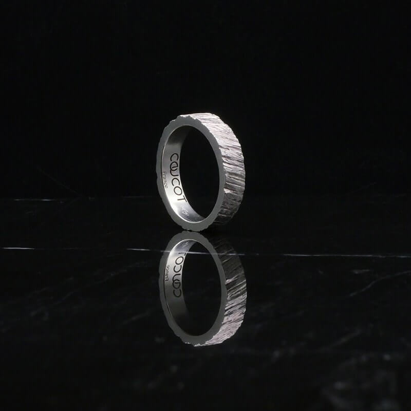 Alliance homme en argent - Tungstène L