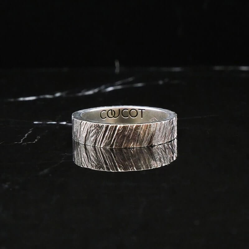 Alliance homme en argent - Tungstène L