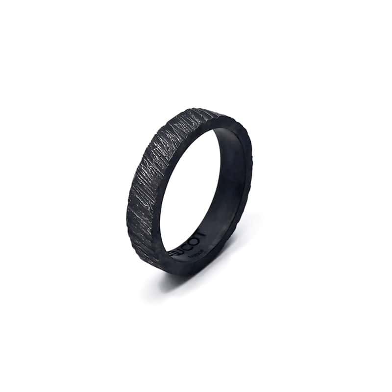 Alliance homme en argent - Tungstène L