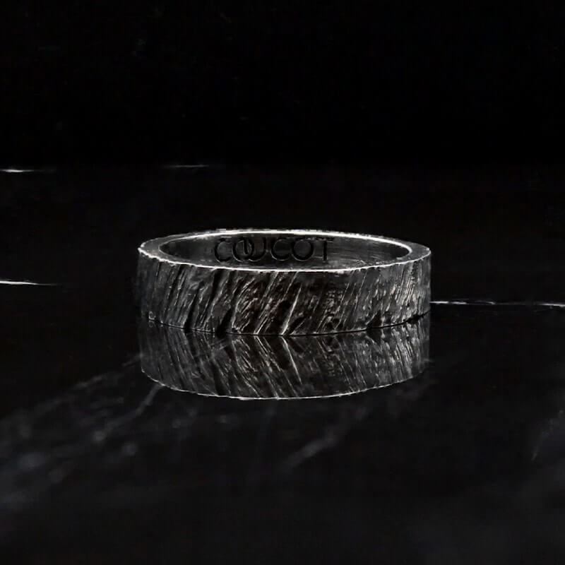 Alliance homme en argent - Tungstène L