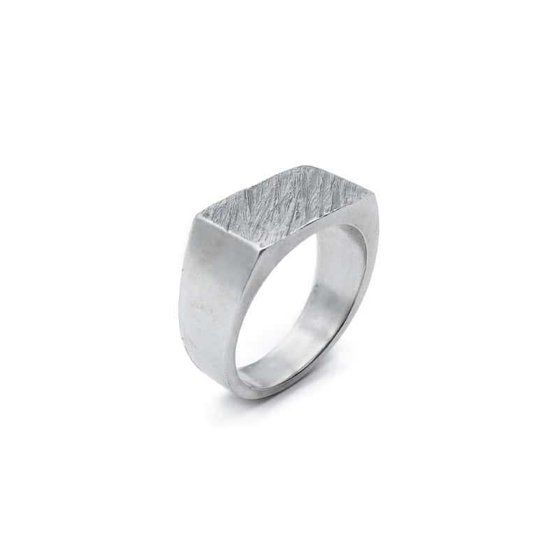 Tungst-N-R silver signet ring