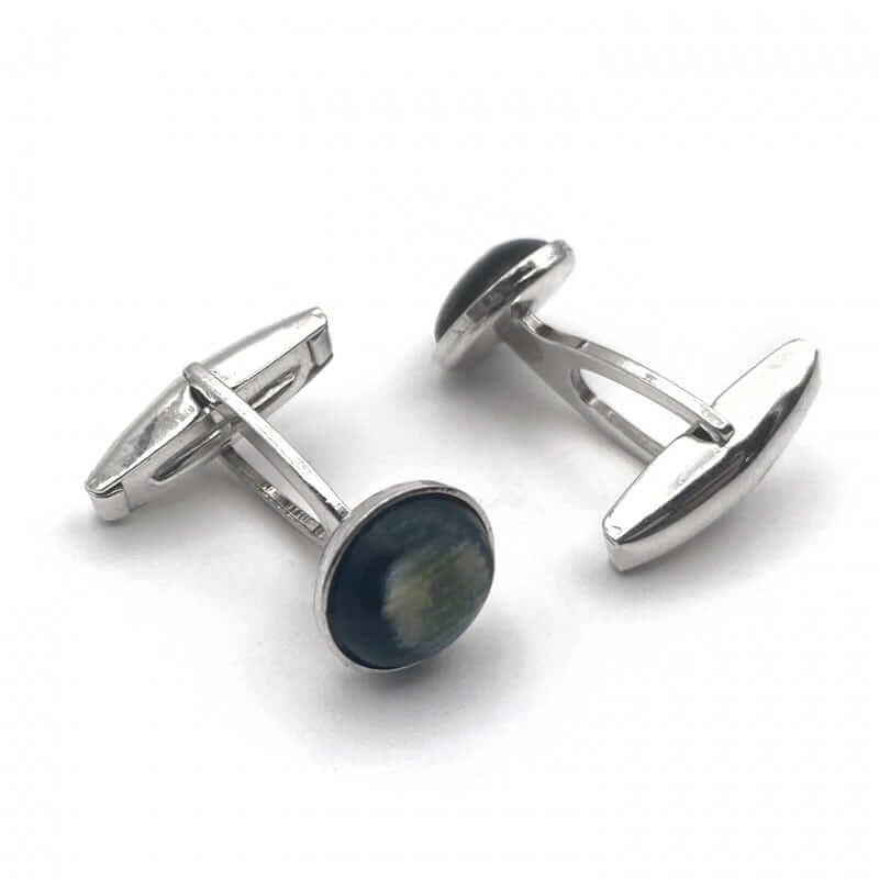 Boutons de manchettes en argent rondes