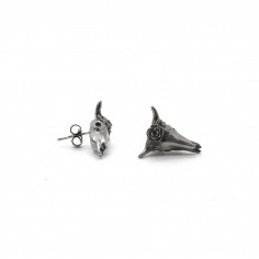 Silver buffalo earrings