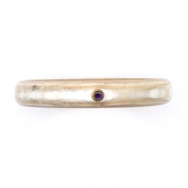 Bracelet clear horn 10mm set in gold...