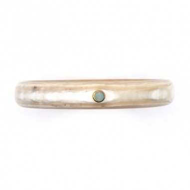 Bracelet clear horn 10mm set in gold...