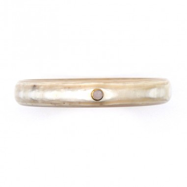 Jonc en corne claire 10mm serti...