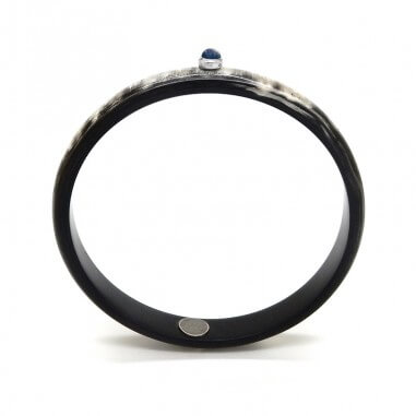 Jonc en corne foncée 10mm serti...